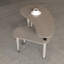 Table basse rotative avec pieds en bois d'hévéa massif-980055593