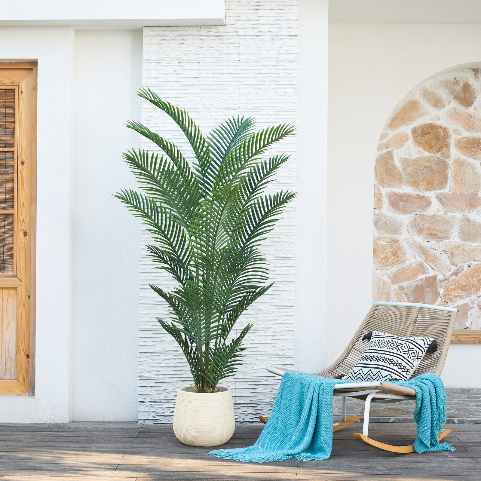 Adcock Palm Tree in Pot, 72" H x 25" W x 25" D, 1