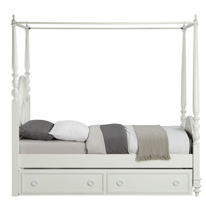 Dorothy Teenager Poster Bed in Ivory (Canopy not included, Full Bed Only), Twin