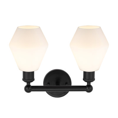 Gabbie 15" W 2-Light Steel and Glass Vanity Light