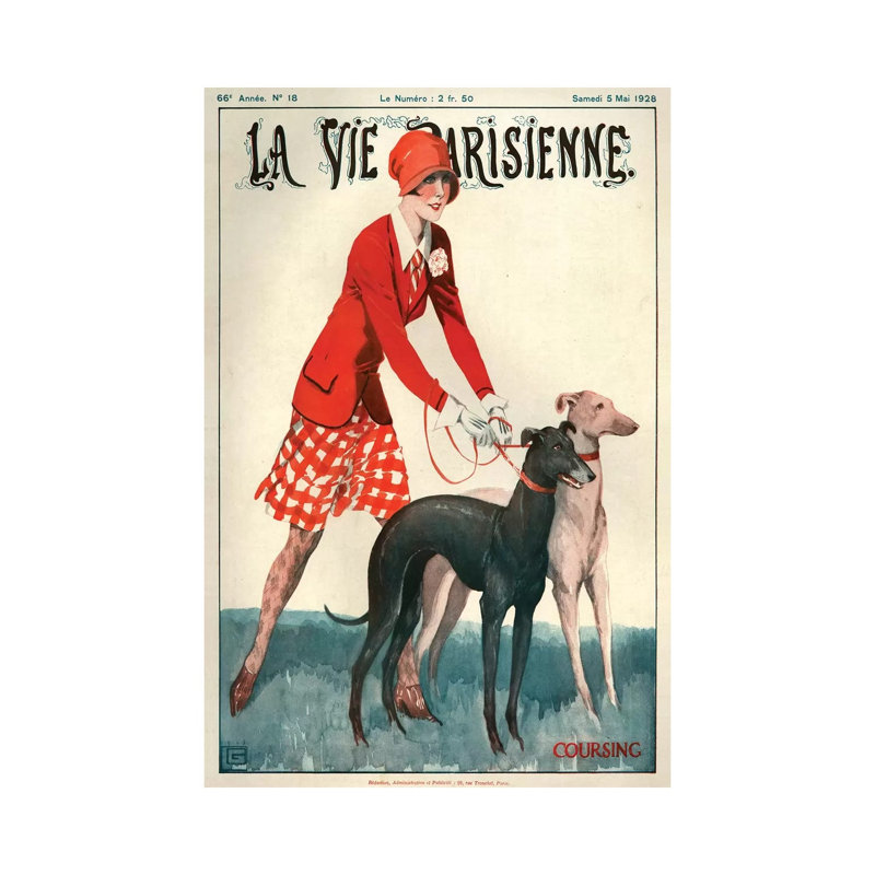 1928 La Vie Parisienne Magazine Cover 1 Piece Wall Art on Canvas, 20.32 cm H x 30.48 cm W, Canvas
