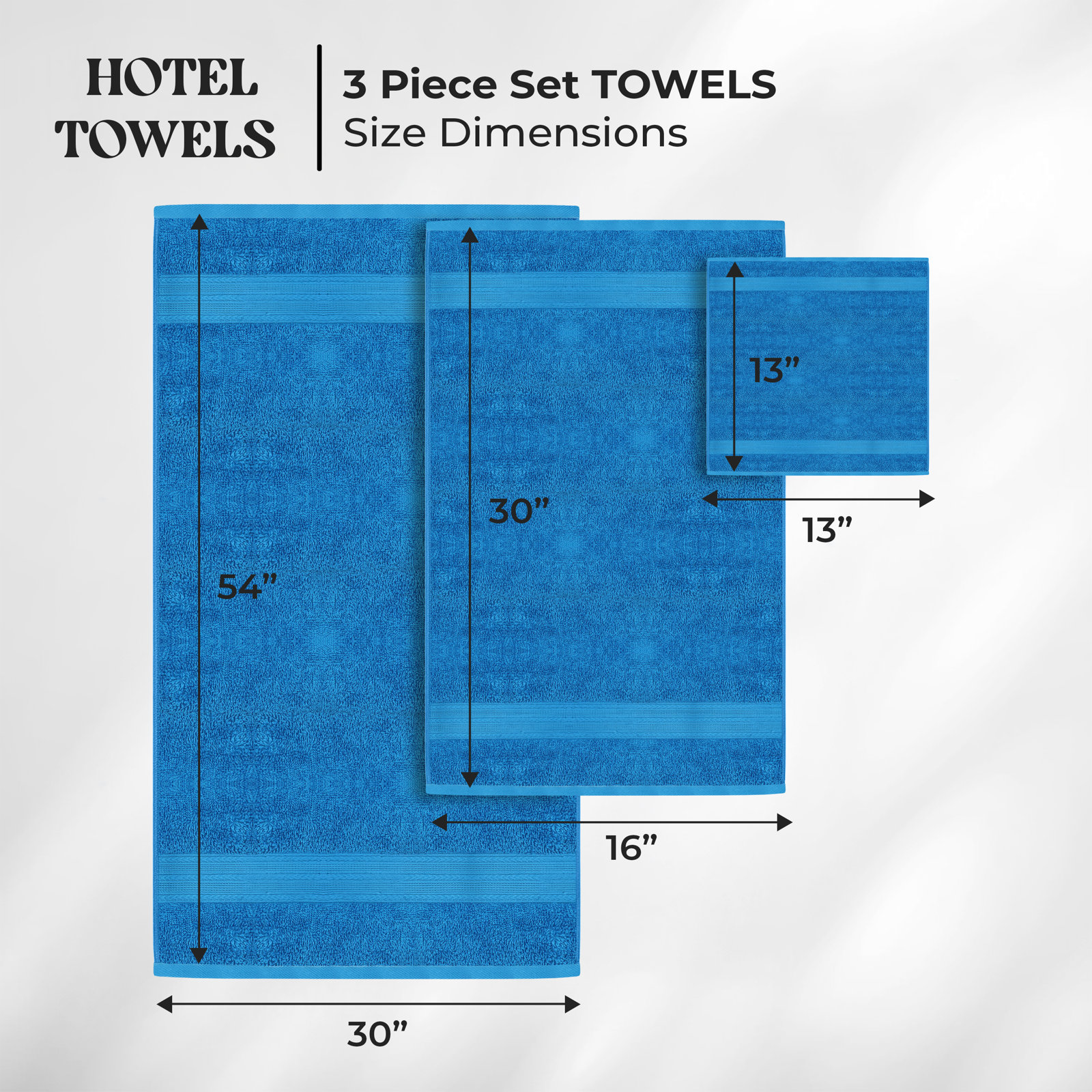 Asleigh Eco-Friendly Cotton 3 Piece Assorted Bathroom Towel Set, Ivory