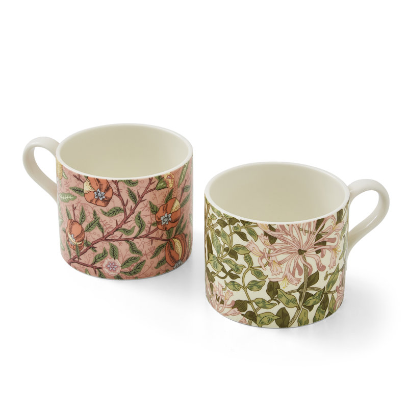 Spode Morris & Co Mugs S/2 Fruit & Honeysuckle