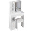Petit meuble-lavabo de 29,2 po avec tabouret de bureau et tabouret rembourré à gauche 29,5 po, grande commande tactile, interrupteur tricolore, miroir à luminosité réglable, rangement à grande capacité, convient aux petits espaces-58747662