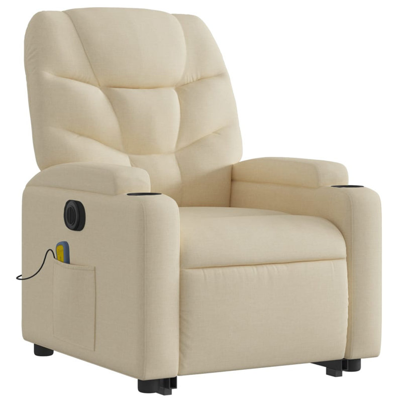 Fauteuil de massage inclinable électrique, Polyester crème