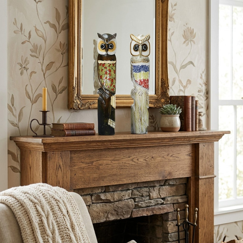 Owlswick Animals Statue, 31.5" H x 5.51" W x 3.15" D
