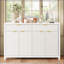 Buffet de style scandinave moderne à 2 tiroirs, 4 portes 3 tablettes réglables | Fabrication en panneau de fibres à densité moyenne | Portes en panneau de fibres à densité moyenne-654642866