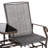 Outdoor Glider Bench With Middle Coffee Table. Gray Metal Frame Patio . Double Gliding Comfort For Garden, Porch. Breathable Mesh Fabric. Holds Up To 726 Lbs. 32"D X 58.25"W 39.25"H Table Integration