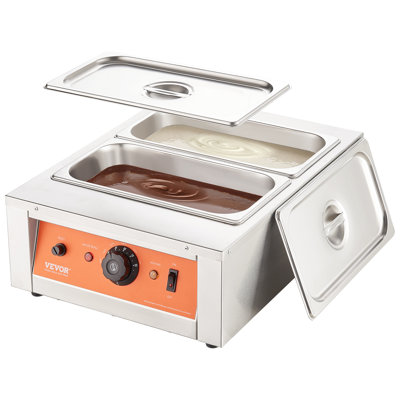 Chocolate Tempering Machine, 17.6 Lbs 2 Tanks Chocolate Melting Pot TEMP Control 86~185℉