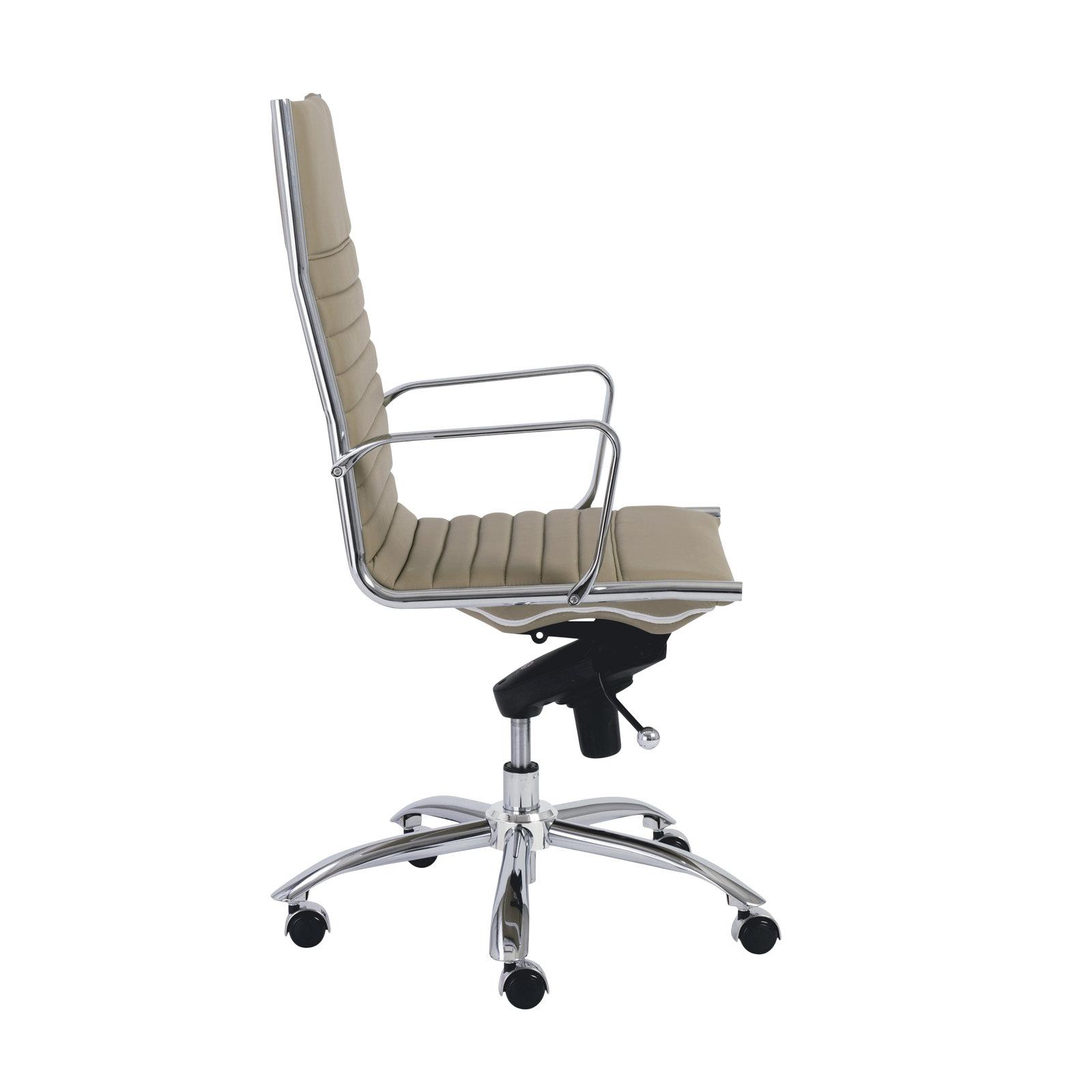 Naida Swivel Office Chair, Taupe, Chrome