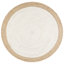 Palermo Casual Bordered Power Loom Jute Off White Rug
