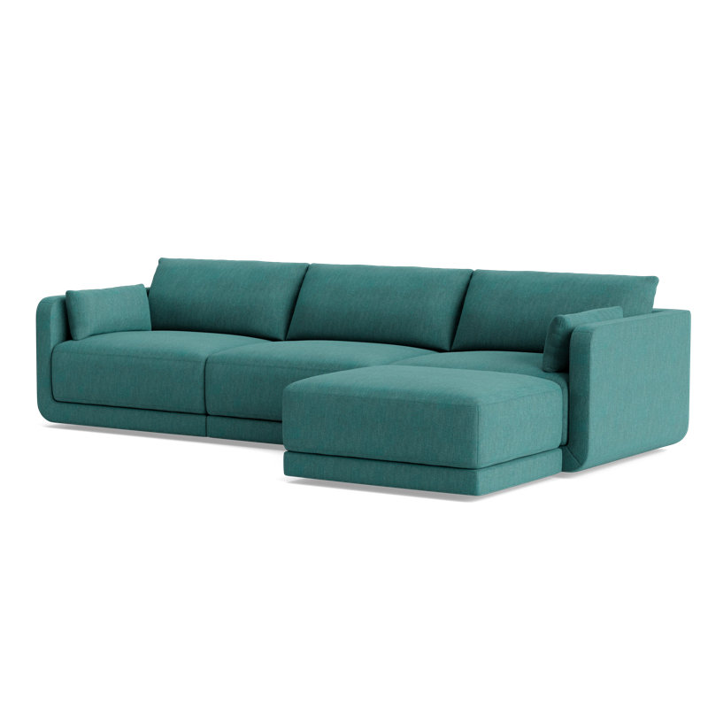 Eva Sofa With Chaise (116"), Performance Weave - Spruce