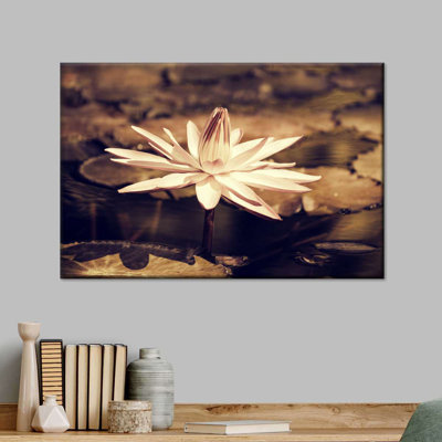 Impression sur toile de lotus sépia
