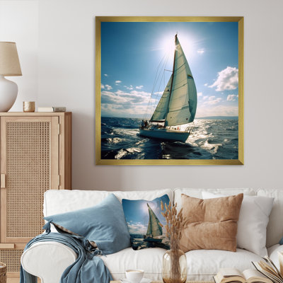 Sailing Boat Solitude Photo II - Sailing Framed Wall Art