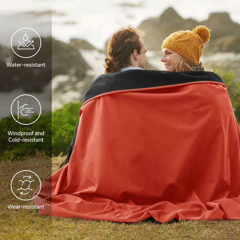 BEDELITE Waterproof Packable Lightweight Camping Blanket, Red