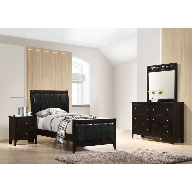 Ensemble de chambre à coucher simple 4 pièces Boden Cappuccino, Simple
