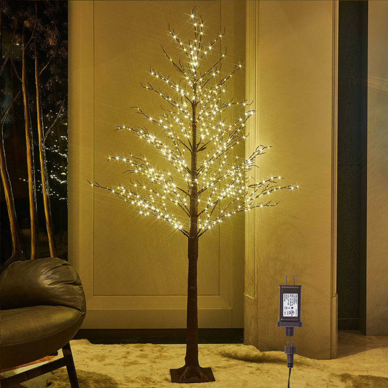 6' Lighted Brown Tree