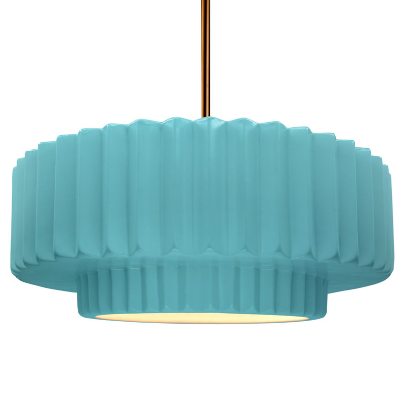 Luminaire suspendu 1 lumière Meydan, H 6 po x l 16,25 po x P 16,25 po, Piscine réfléchissante, Laiton brossé