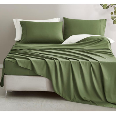 Stone Washed Rayon Derived from Bamboo & Polyester Blended Cooling Deep Pocket Bed Sheet Set