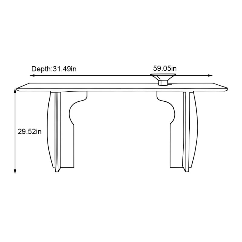 Table de salle à manger moderne et simple, H 29,52 po x L 59,05 po x l 31,49 po