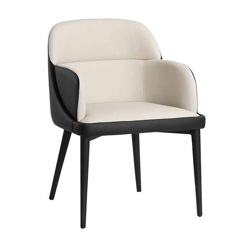 Hagan Tufted Armchair, Black Faux Leather