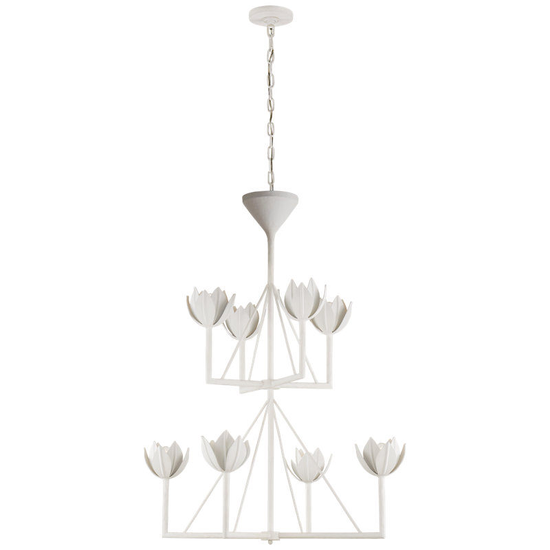 Julie Neill Alberto Medium Two Tier Chandelier, Plaster White, 43" H x 33.5" W x 33.5" D