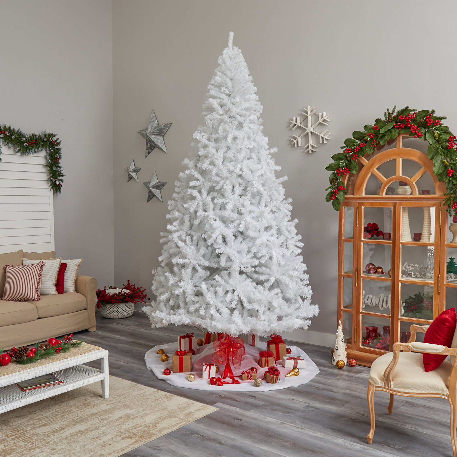 Lighted Artificial Christmas Tree, 10' H