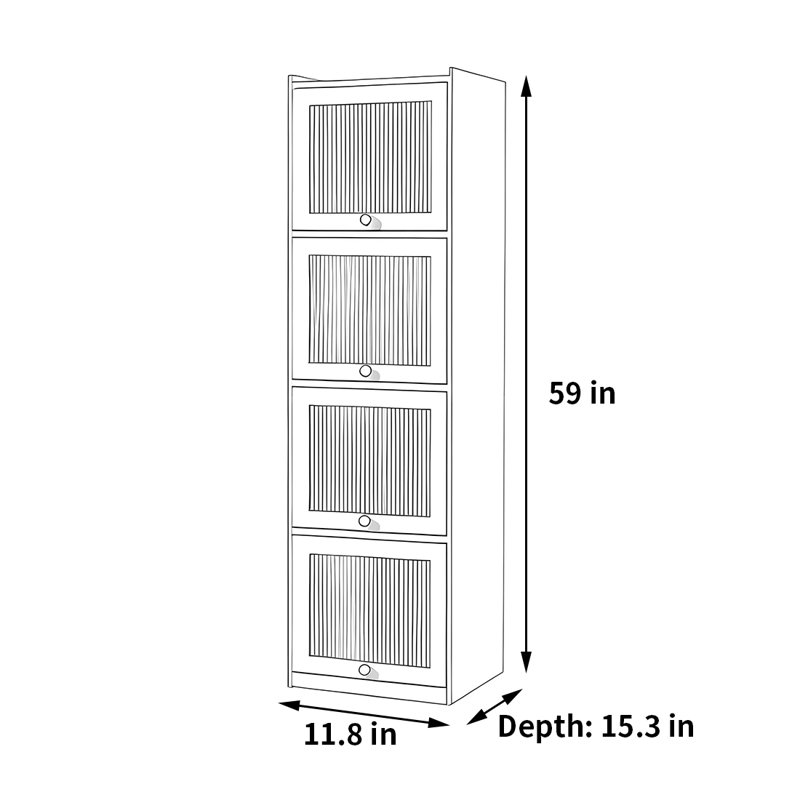 Fleischer, Blanc, (4 tablettes) H 59 po x l 11,8 po x P 15,3 po