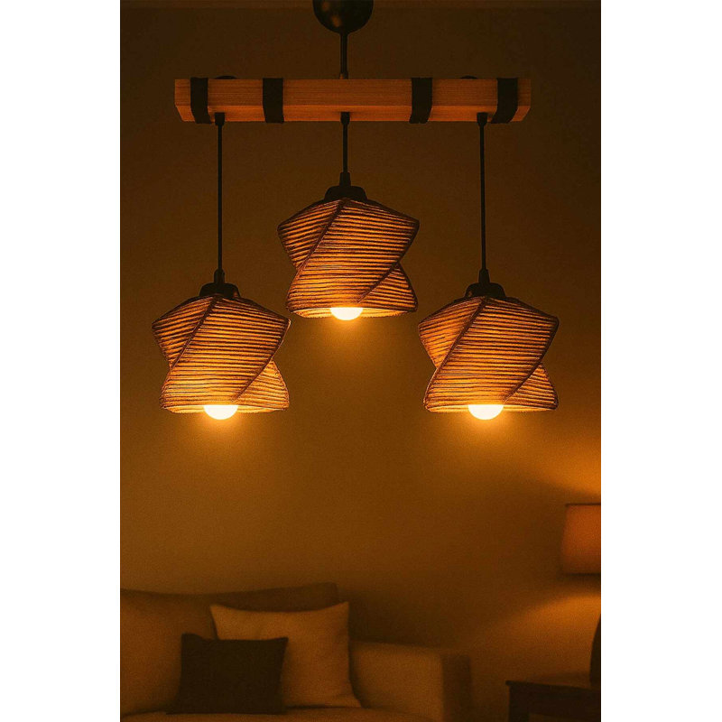 Lustre, H 24,02 po x l 12,6 po x P 11,02 po, Multi-couleur, Multi-couleur, 2 étages, Trois lumières, 130 V