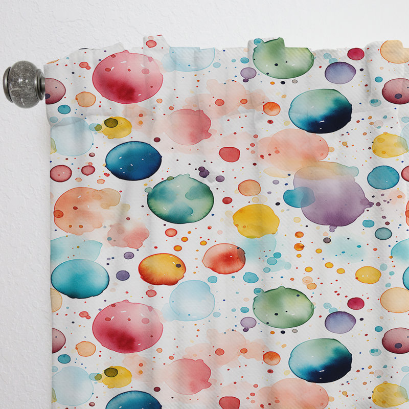 Motif à pois Watercolor Delight II - rideau abstrait - rideau obscurcissant - 1 panneau, L 52 po x L 63 po