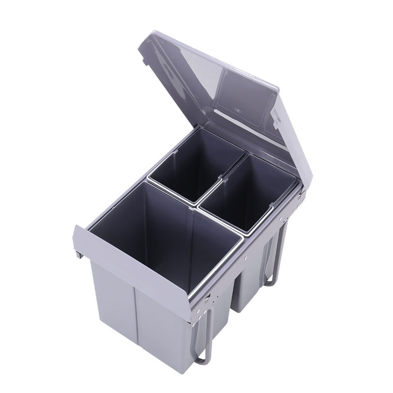 Sylvia Plastic Manual Lift Pull Out Rubbish Bin - 40L