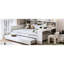 Lit de jour blanc antique avec options de rangement, lit gigogne simple, rangement pour bureau pleine grandeur, bois, lit gigogne et zone d'étude
