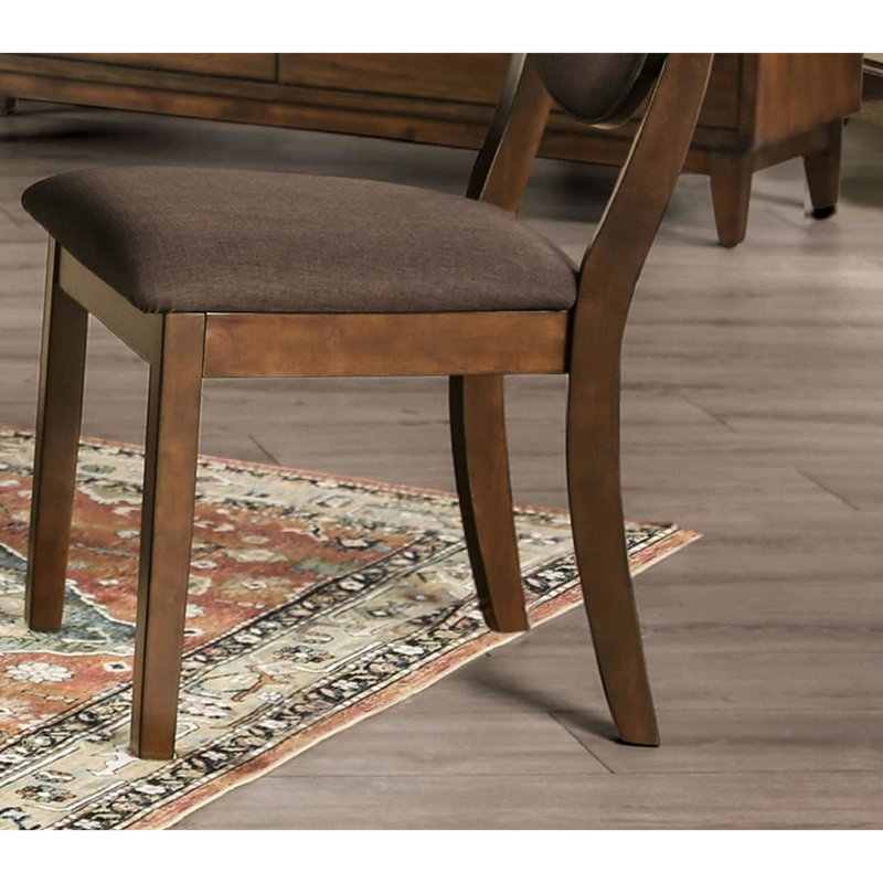 De 2 chaises d'appoint pour la salle à manger, contemporaine, finition noyer, tissu chocolat foncé, bois massif, dossier incliné moderne 2 pièces, noyer, élégance courbée, support confortable, design élégant