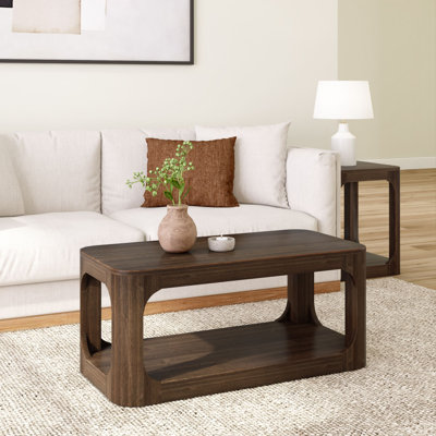 Table basse rectangulaire moderne avec tablette