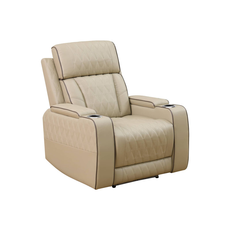 Fauteuil inclinable en cuir Star Stone, Beige
