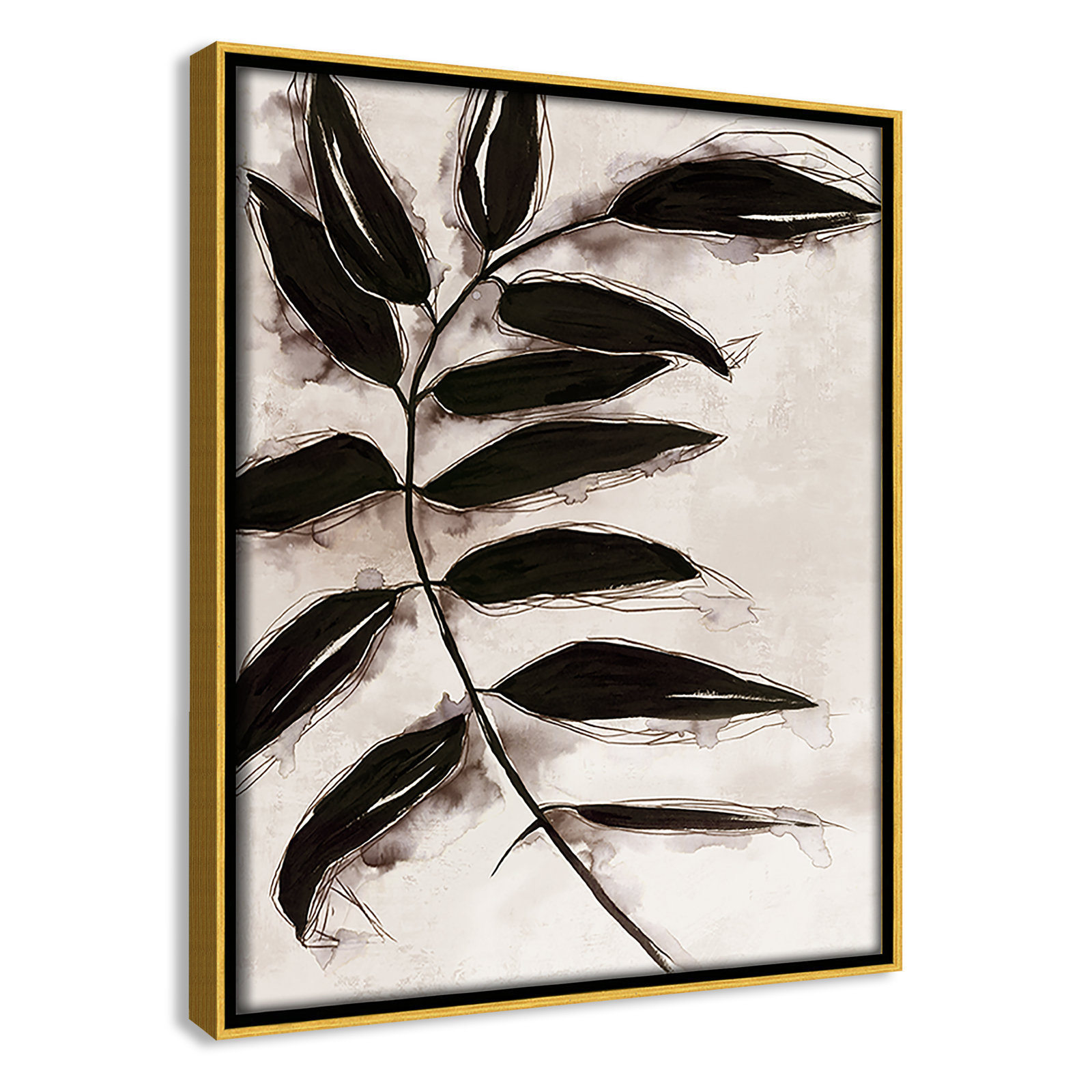 Leaves "Leaves II" Print, 11.5" H x 9.5" W x 2" D, Gold Framed
