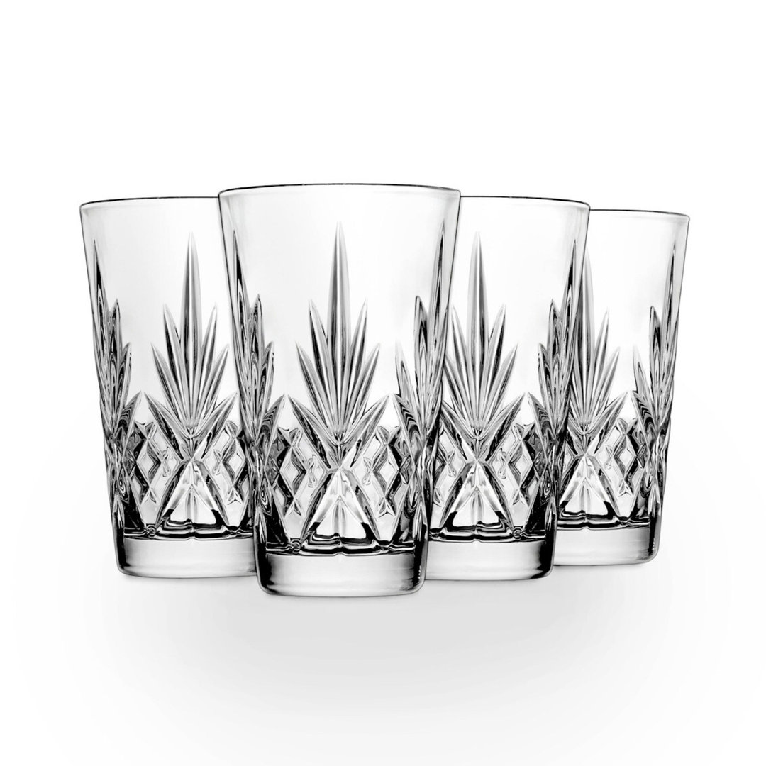 Dublin Crystal Drinking Glass 12oz (Set of 4) Godinger Silver Art Co