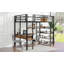 Lit mezzanine avec bureau et tablettes, noir-1688054806