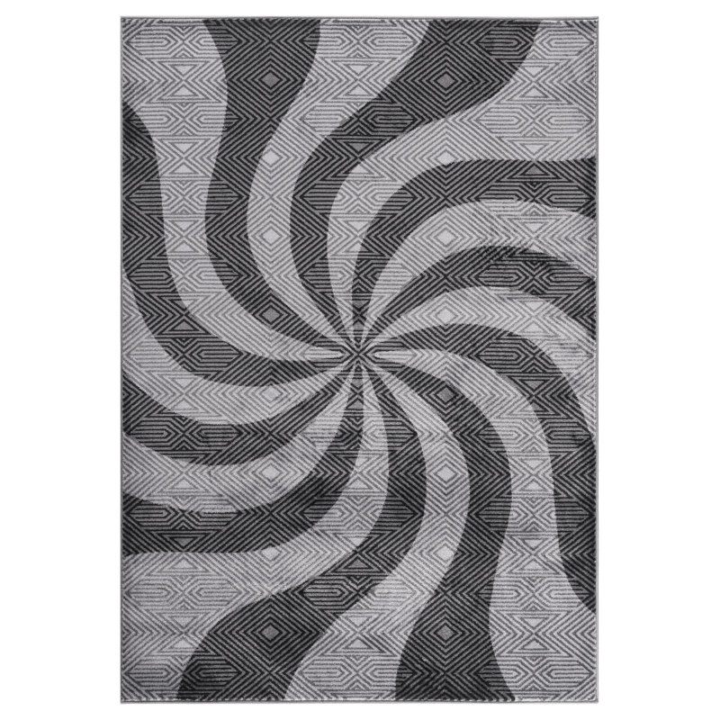 Tapis gris / noir Dinkins, Rectangle 2 pi 2 po x 3 pi