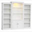 Vitrine de 78,75 po de hauteur avec bibliothèque 3 pièces avec plafonnier réglable à DEL 5 couleurs, tablettes de style rétro avec tablettes en verre trempé pour le salon, le bureau, le studio ou l'espace de travail