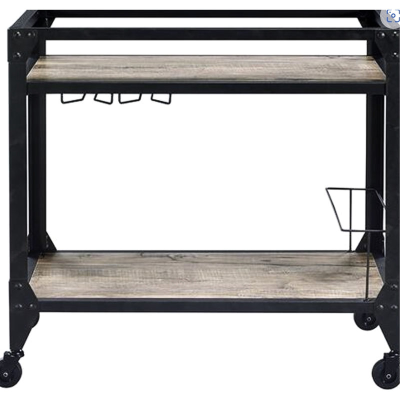 Armoire de service en chêne rustique et charbon de bois