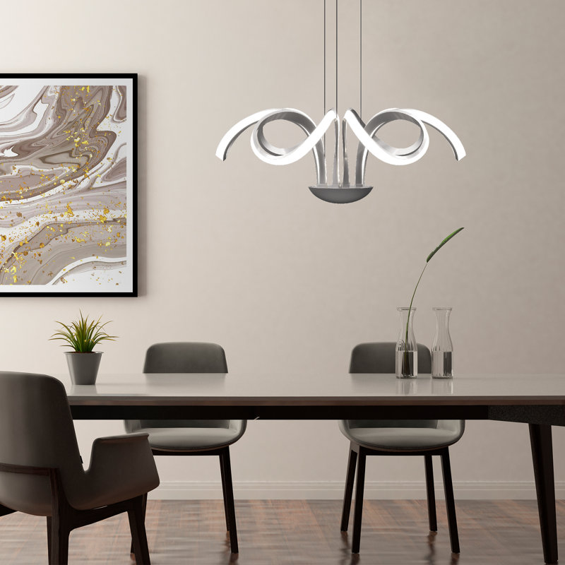 Lustre linéaire moderne à 1 lumière Aelicia, Aluminium