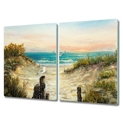 Panama Tempered Glass Sea Birds Chopping Board