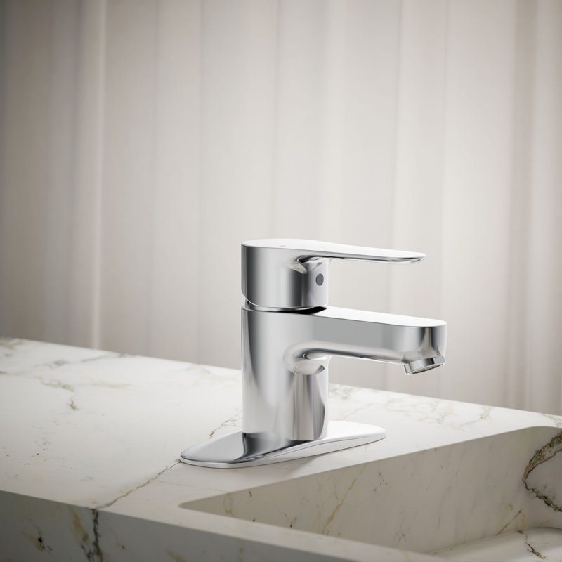 July Single-Handle Bathroom Sink Faucet with Escutcheon, Polished Chrome