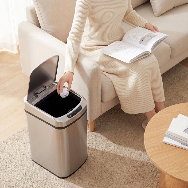 HOMCOM 12L Sensor Bin Compact Automatic Touchless Kitchen Bin, Silver