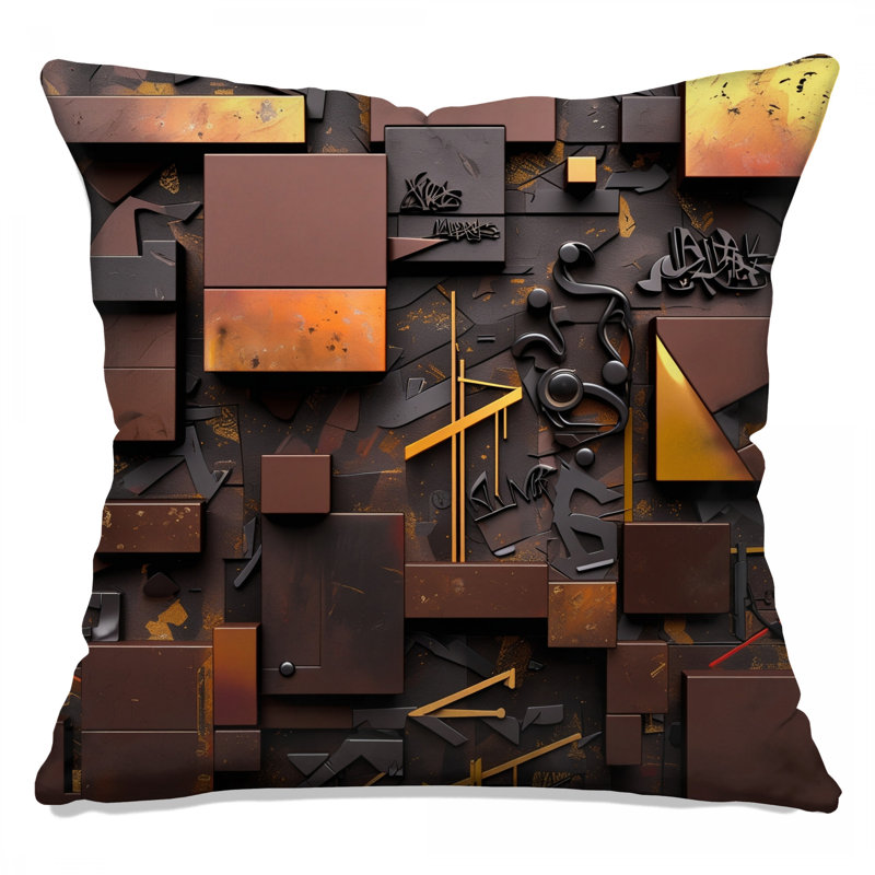 Coussins décoratifs géométriques à motif abstrait, 26 x 26 inches
