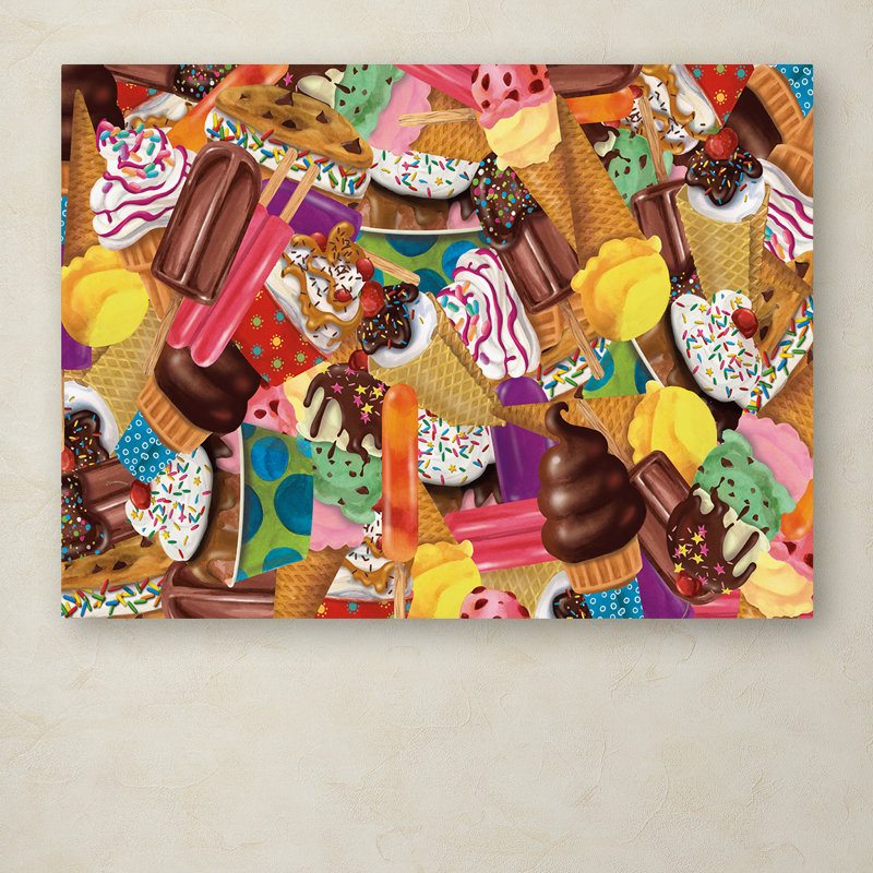« ice crème collage », reproduction d’impression sur toile tendue, H 14 po x l 19 po