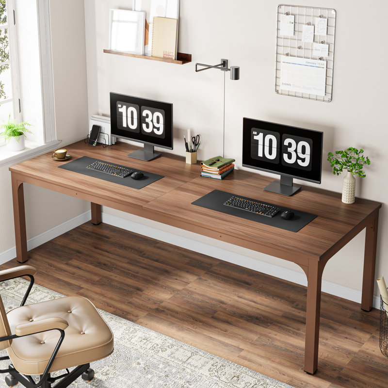 Bureau d'ordinateur l 78,8 po Alyzia, Brun café