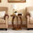 Round Wood End Table, Farmhouse Accent Bedside Table For Living Room Bedroom Small Space-120141275-123303298