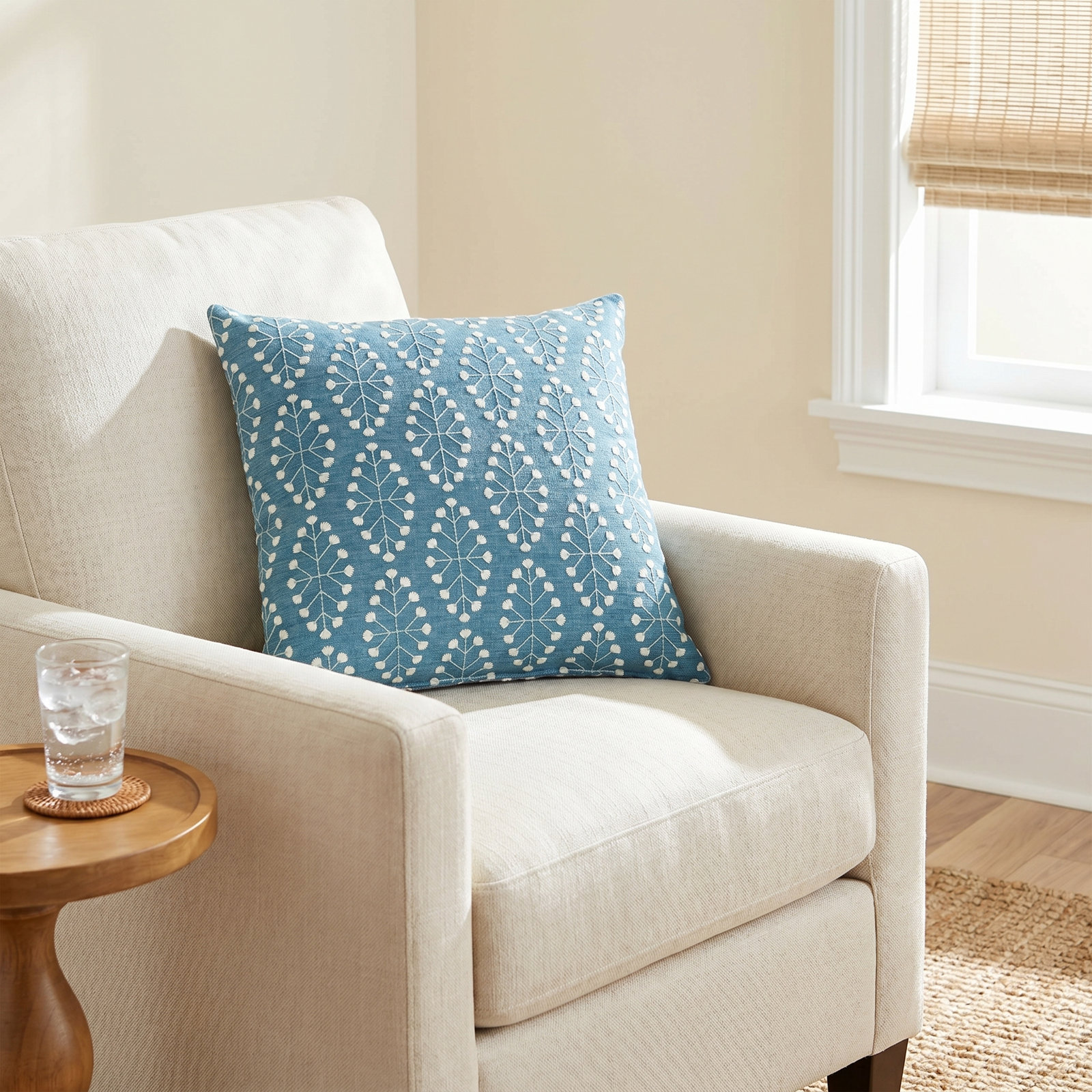 Calluna 22" x 22" Embroidered Accent Pillow